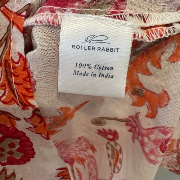 Roberta Roller Rabbit Amanda Kurta Orange and white bohemian NEW 100% cotton - Picture 11 of 15